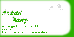 arpad manz business card
